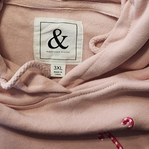 Ampersand 3XL Pink Candy Cane Hoodie NWOT ❄️ Holiday Cozy Softcore Quiet Luxury - Picture 6 of 8